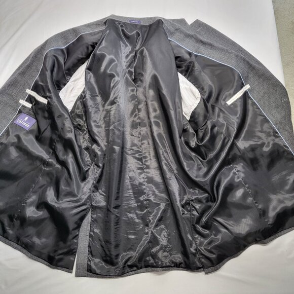 Stafford Mens Merino Wool Sport Coat Blazer Jacket 50R Classic Fit Gray Tweed - Picture 7 of 16